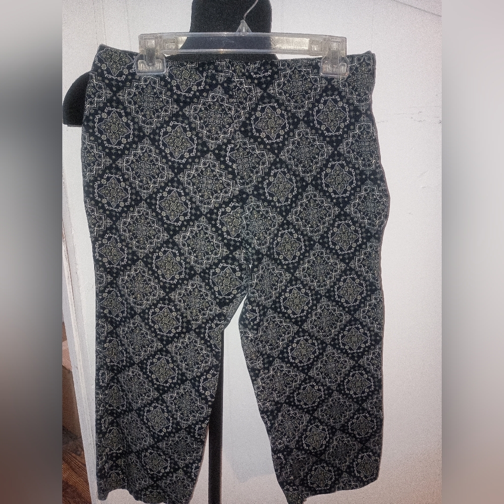 Patterned Black and White Pants Size 12